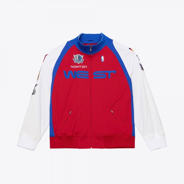 2006 NBA All-Star Game Dirk Nowitzki Mitchell & Ness Red/White Authentic Full-Zip Jacket
