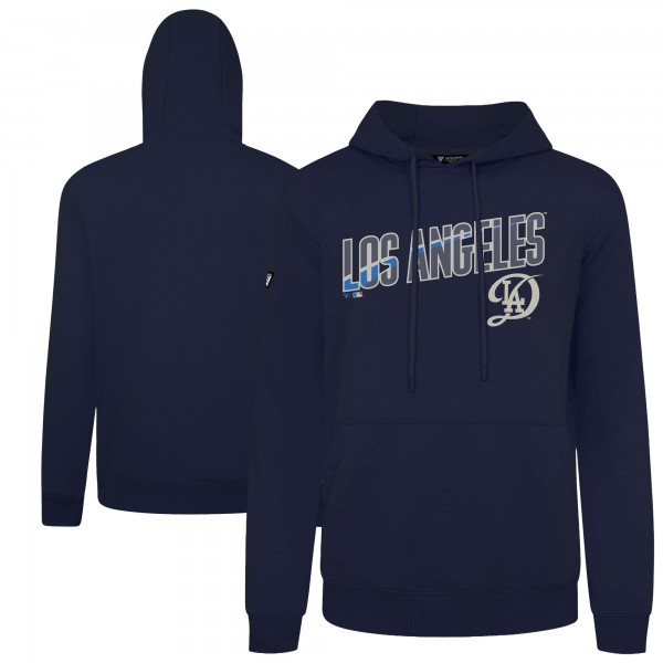 Los Angeles Dodgers Levelwear Navy City Connect Podium Back Splash Pullover Hoodie