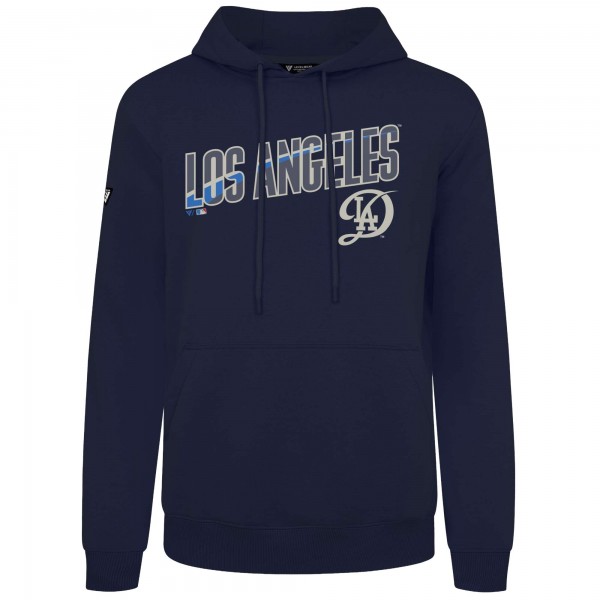 Los Angeles Dodgers Levelwear Navy City Connect Podium Back Splash Pullover Hoodie
