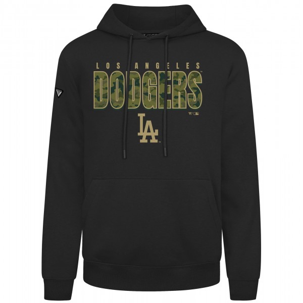 Los Angeles Dodgers Levelwear Black Podium Protect Pullover Hoodie