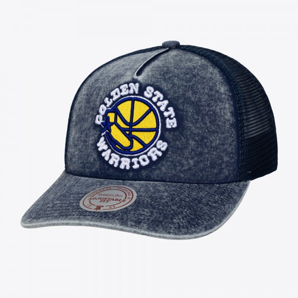 Бейсболка Golden State Warriors Mitchell & Ness Blue Gameday Snow Wash