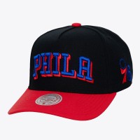 Бейсболка Philadelphia 76ers Mitchell & Ness Black Hardwood Classics Legendary Away Pro-Pinch