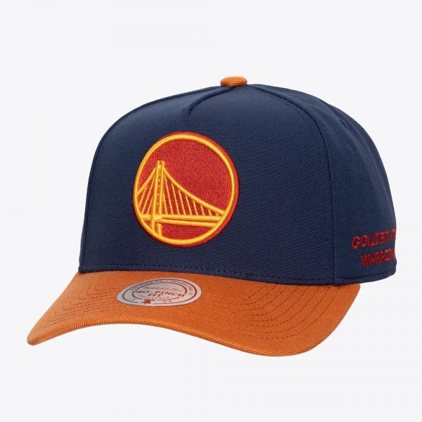 Golden State Warriors Mitchell & Ness Navy Legendary Home Pro Pinch Snapback Hat