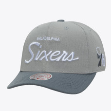 Бейсболка Philadelphia 76ers Mitchell & Ness Gray Thunderstorm Head Coach Pro Crown