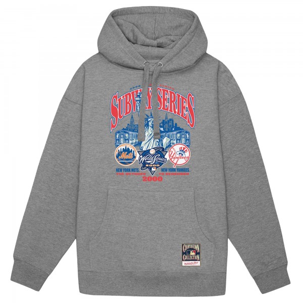 Толстовка New York Yankees vs. New York Mets Mitchell & Ness Heather Gray 2000 World Series