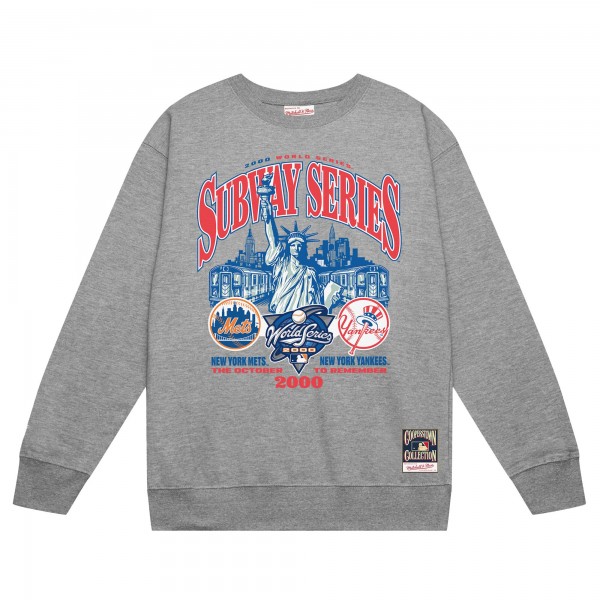 Кофта New York Yankees vs. New York Mets Mitchell & Ness Heather Gray 2000 World Series
