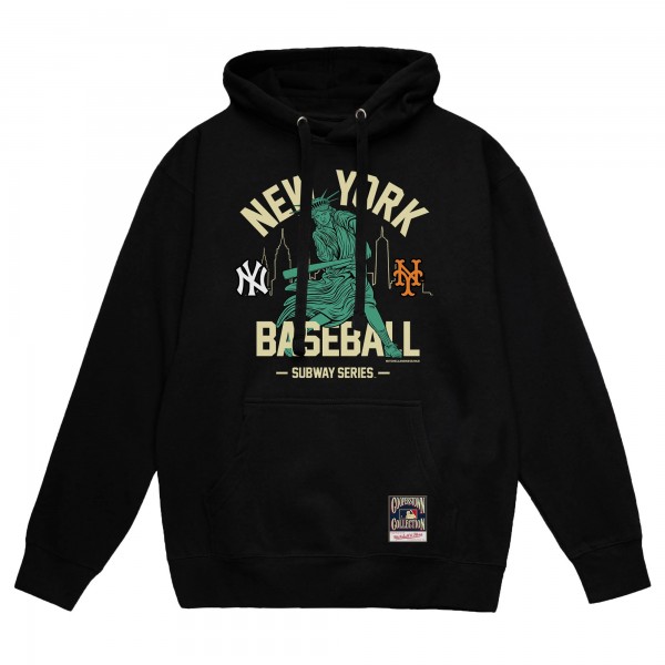 Толстовка New York Yankees vs. New York Mets Mitchell & Ness Black Subway Series Swinging Liberty