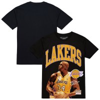 Футболка Los Angeles Lakers Shaquille ONeal Mitchell & Ness Black Hardwood Classics Player Arch