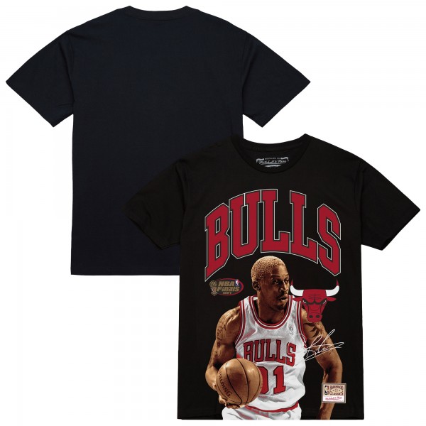 Chicago Bulls Dennis Rodman Mitchell & Ness Black Hardwood Classics Player Arch T-Shirt