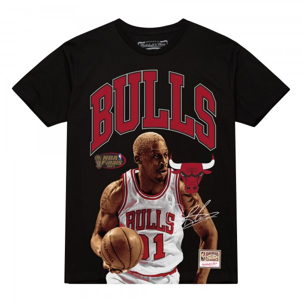 Chicago Bulls Dennis Rodman Mitchell & Ness Black Hardwood Classics Player Arch T-Shirt
