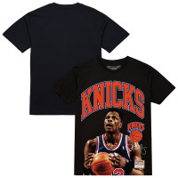 Футболка New York Knicks Patrick Ewing Mitchell & Ness Black Hardwood Classics Arch