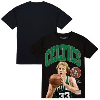 Boston Celtics Larry Bird Mitchell & Ness Black Hardwood Classics Player Arch T-Shirt