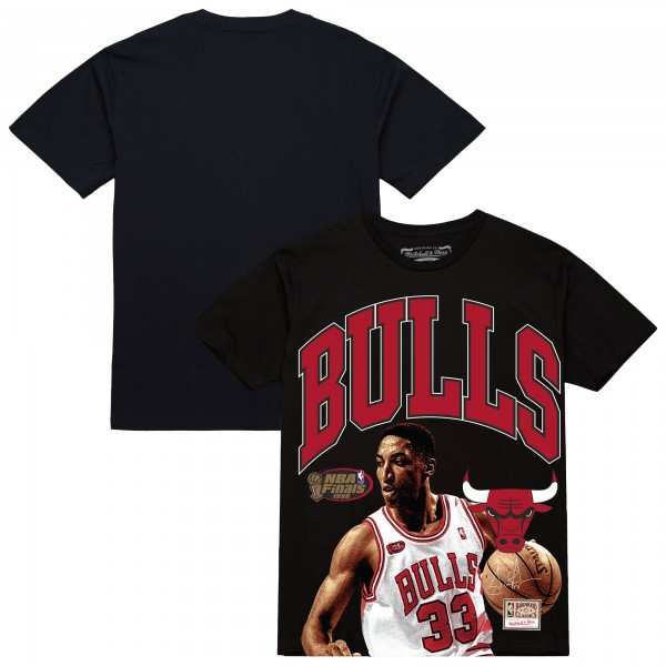 Футболка Chicago Bulls Scottie Pippen Mitchell & Ness Black Hardwood Classics Player Arch