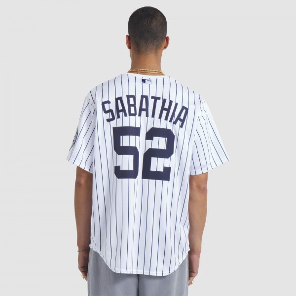 Игровая джерси New York Yankees CC Sabathia Nike White 2025 Baseball Hall of Fame Name & Number Retired Replica