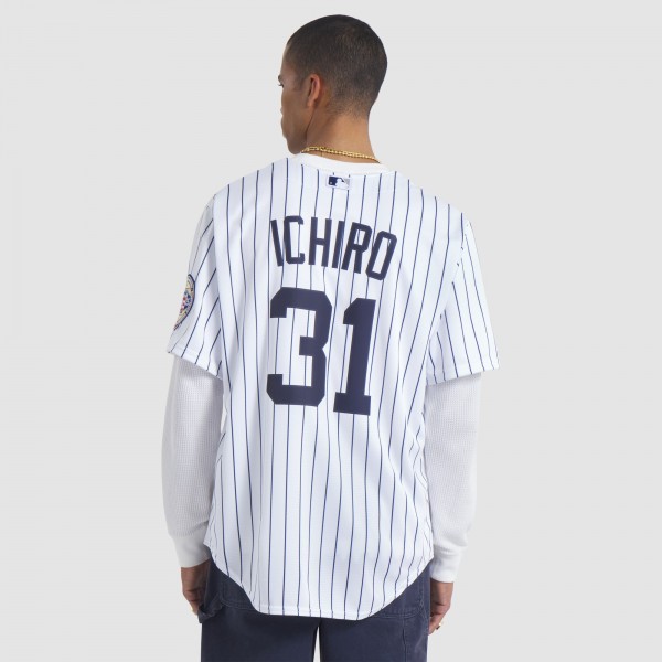 Игровая джерси New York Yankees Ichiro Suzuki Nike White 2025 Baseball Hall of Fame Name & Number Retired Replica