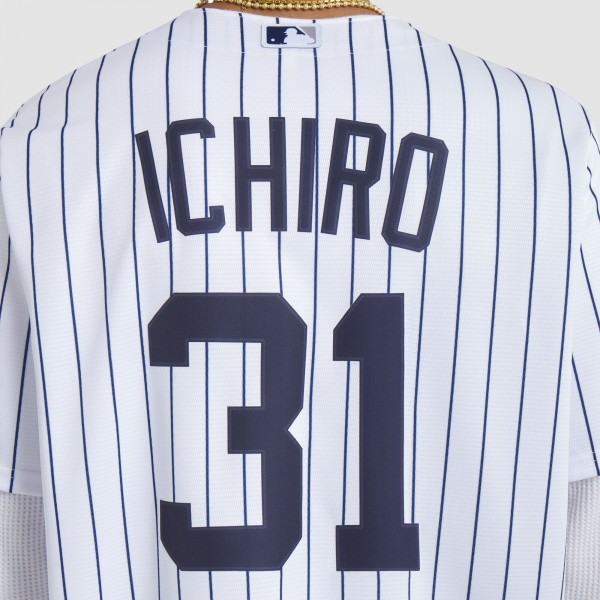 Игровая джерси New York Yankees Ichiro Suzuki Nike White 2025 Baseball Hall of Fame Name & Number Retired Replica