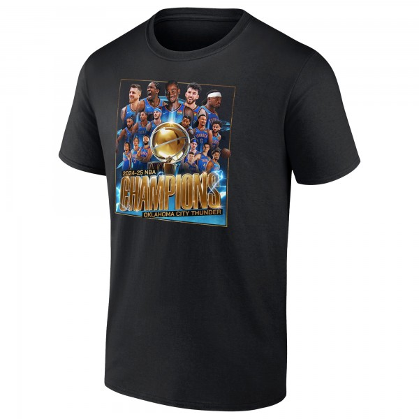 Футболка Oklahoma City Thunder Black 2025 NBA Finals Champions Roster Photo