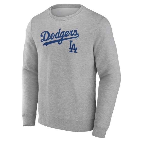 Los Angeles Dodgers Gray Team Lockup Sweatshirt