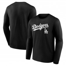 Los Angeles Dodgers Black Team Lockup Long Sleeve T-Shirt
