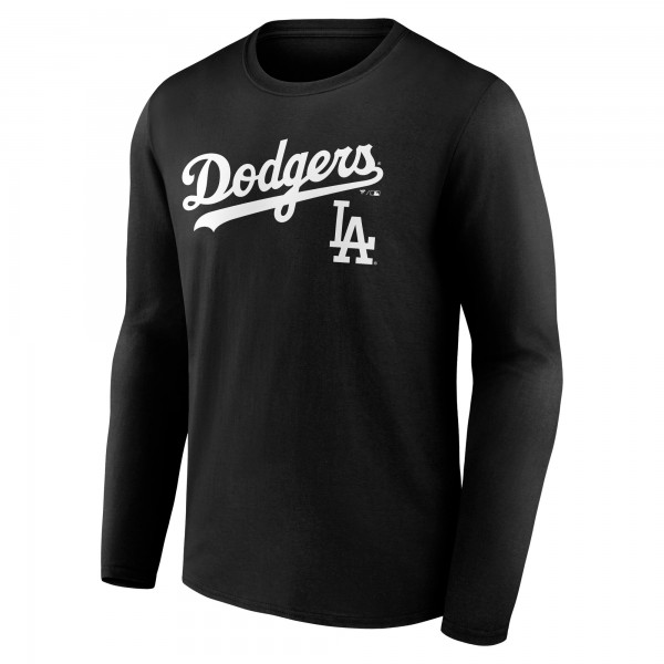 Los Angeles Dodgers Black Team Lockup Long Sleeve T-Shirt