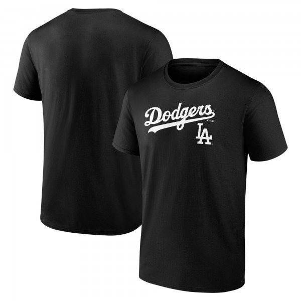 Los Angeles Dodgers Black Team Lockup T-Shirt