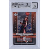 Dwyane Wade Miami Heat Autographed 2003-04 Upper Deck Rookie Exclusives #5 Beckett Fanatics Witnessed Authenticated 9/10 Rookie Card with HOF 23 Inscription