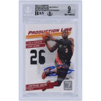 Dwyane Wade Miami Heat Autographed 2010-11 Panini Donruss Production Line Materials Jersey Relic #5 #/399 Beckett Fanatics Witnessed Authenticated 9/10 Card