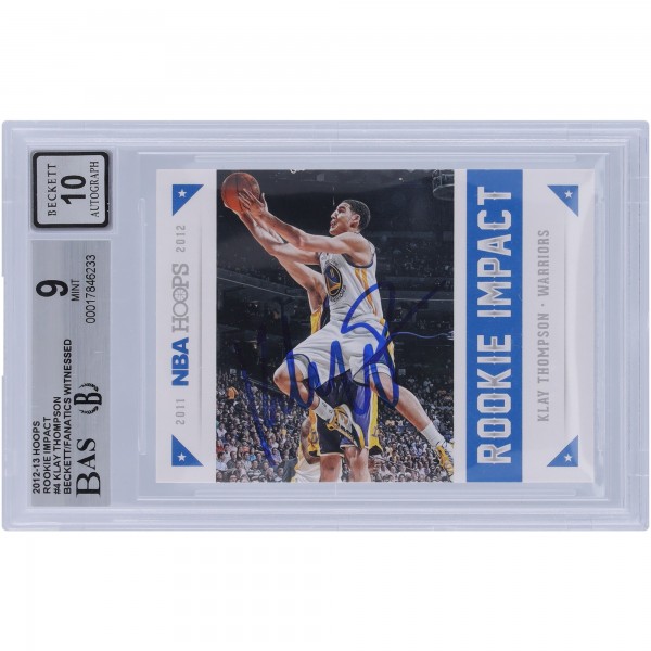 Klay Thompson Golden State Warriors Autographed 2012-13 Panini Hoops Rookie Impact #4 Beckett Fanatics Witnessed Authenticated 9/10 Rookie Card