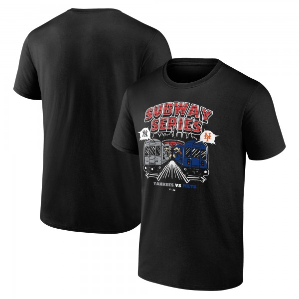 New York Yankees vs. New York Mets Black 2025 Subway Series T-Shirt