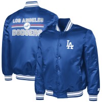 Los Angeles Dodgers Starter Royal Printed Logo Varsity Full-Snap Satin Jacket