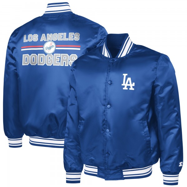 Los Angeles Dodgers Starter Royal Printed Logo Varsity Full-Snap Satin Jacket