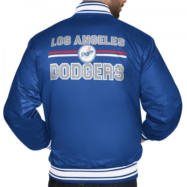 Los Angeles Dodgers Starter Royal Printed Logo Varsity Full-Snap Satin Jacket