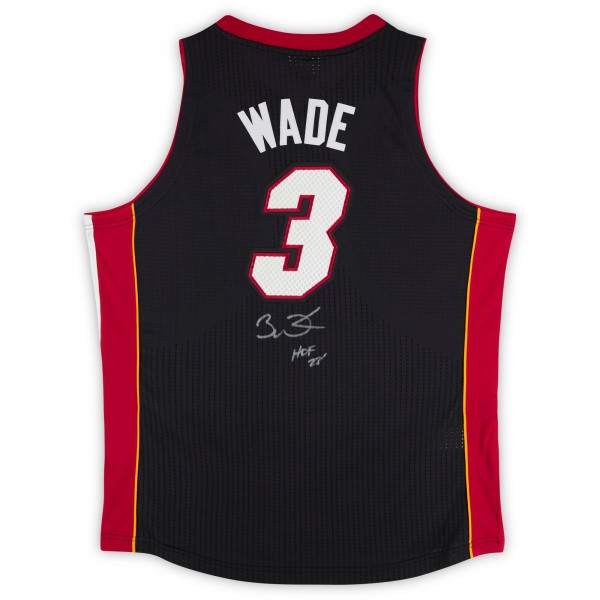 Игровая джерси Dwyane Wade Miami Heat Autographed Fanatics Authentic Black Mitchell & Ness 2012-13 Authentic with HOF 23 Inscription