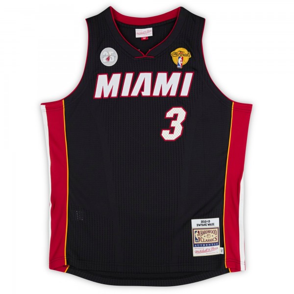 Игровая джерси Dwyane Wade Miami Heat Autographed Fanatics Authentic Black Mitchell & Ness 2012-13 Authentic with HOF 23 Inscription