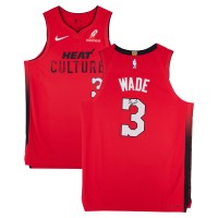 Игровая джерси Dwyane Wade Miami Heat Autographed Fanatics Authentic Red Nike 2024-25 City Edition Authentic