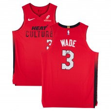 Игровая джерси Dwyane Wade Miami Heat Autographed Fanatics Authentic Red Nike 2024-25 City Edition Authentic