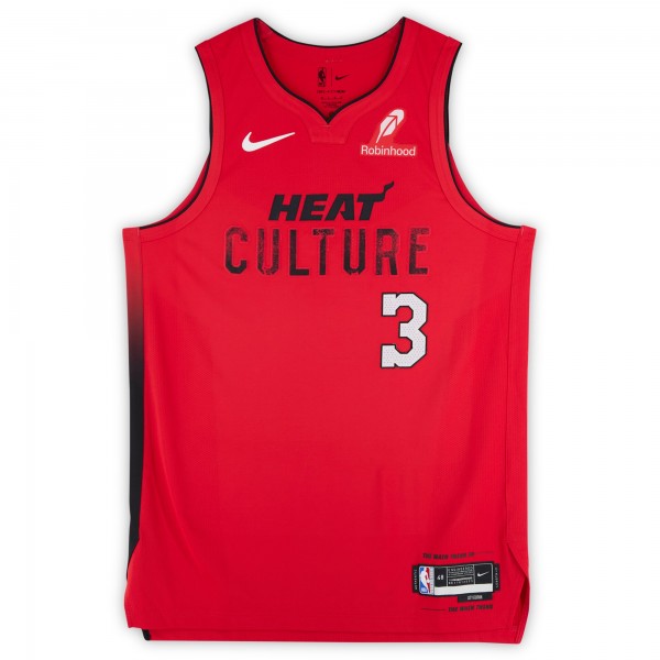 Игровая джерси Dwyane Wade Miami Heat Autographed Fanatics Authentic Red Nike 2024-25 City Edition Authentic