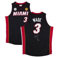 Игровая джерси Dwyane Wade Miami Heat Autographed Fanatics Authentic Black Mitchell & Ness 2012-13 Authentic with 06 Finals MVP Inscription