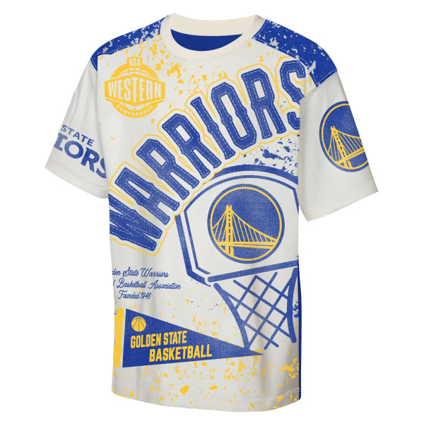 Детская футболка Golden State Warriors Outerstuff White Top All-Over-Print