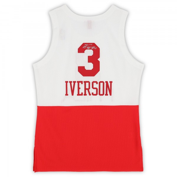 Allen Iverson Philadelphia 76ers Autographed Fanatics Authentic White/Red Mitchell & Ness 2003-04 Authentic Jersey with HOF 2K16 Inscription