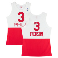 Allen Iverson Philadelphia 76ers Autographed Fanatics Authentic White/Red Mitchell & Ness 2003-04 Authentic Jersey with The Answer Inscription