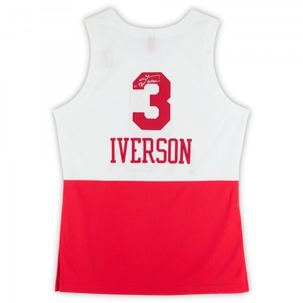 Allen Iverson Philadelphia 76ers Autographed Fanatics Authentic White/Red Mitchell & Ness 2003-04 Authentic Jersey with The Answer Inscription