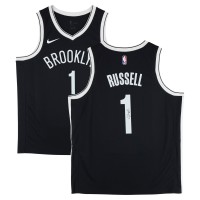 Игровая джерси DAngelo Russell Brooklyn Nets Autographed Fanatics Authentic Black Nike Icon Edition Swingman