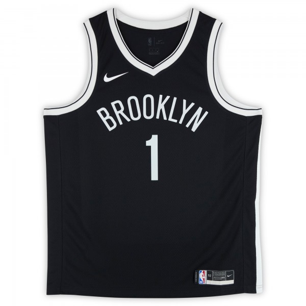 Игровая джерси DAngelo Russell Brooklyn Nets Autographed Fanatics Authentic Black Nike Icon Edition Swingman