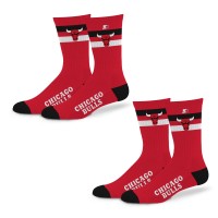 Unisex Chicago Bulls Starter Team Color 2-Stripe 2-Pack Crew Socks Set