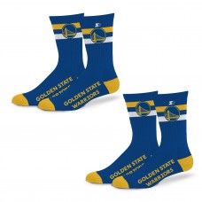 Две пары носков Unisex Golden State Warriors Starter Team Color 2-Stripe Crew