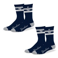 Unisex New York Yankees Starter Team Color 2-Stripe 2-Pack Crew Socks Set