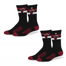 Unisex Miami Heat Starter Team Color 2-Stripe 2-Pack Crew Socks Set