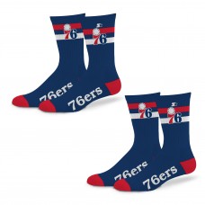 Unisex Philadelphia 76ers Starter Team Color 2-Stripe 2-Pack Crew Socks Set