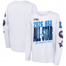 Подростковая Outerstuff White 2026 NBA All-Star Game Long Sleeve T-Shirt